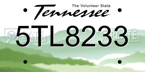 5TL8233 Tennessee License Plate