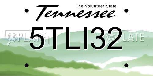 5TLI32 Tennessee License Plate