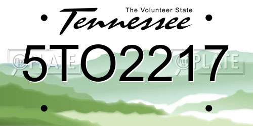 5TO2217 Tennessee License Plate