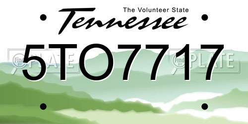5TO7717 Tennessee License Plate