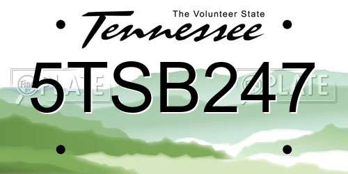 5TSB247 Tennessee License Plate