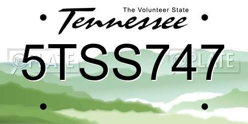 5TSS747 Tennessee License Plate