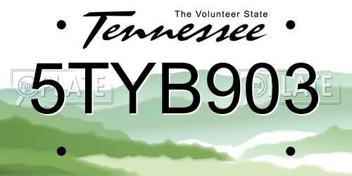 5TYB903 Tennessee License Plate