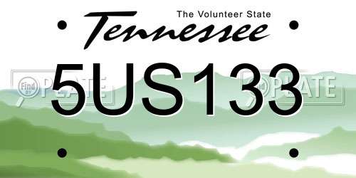 5US133 Tennessee License Plate