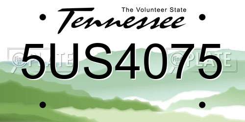 5US4075 Tennessee License Plate