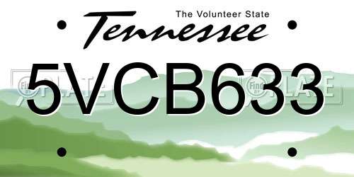 5VCB633 Tennessee License Plate