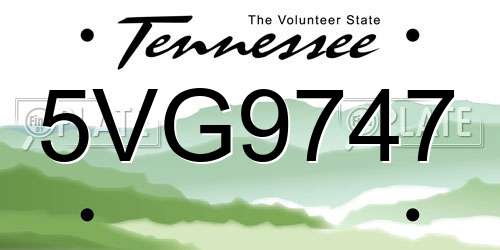 5VG9747 Tennessee License Plate