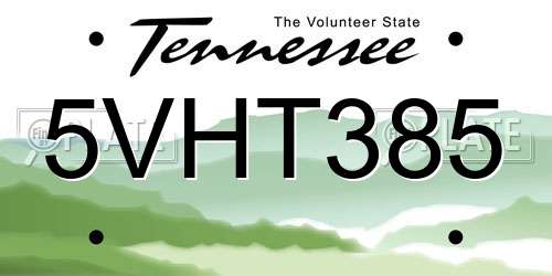 5VHT385 Tennessee License Plate