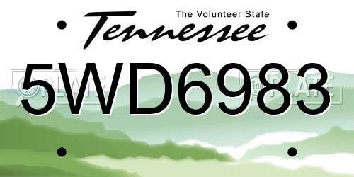 5WD6983 Tennessee License Plate