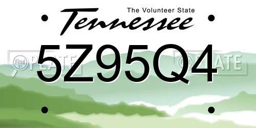 5Z95Q4 Tennessee License Plate