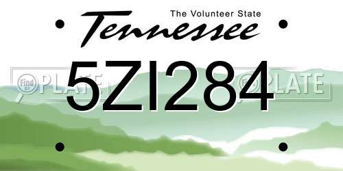 5ZI284 Tennessee License Plate