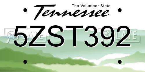 5ZST392 Tennessee License Plate