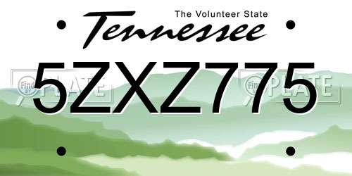 5ZXZ775 Tennessee License Plate