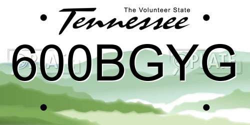 600BGYG Tennessee License Plate