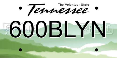 600BLYN Tennessee License Plate