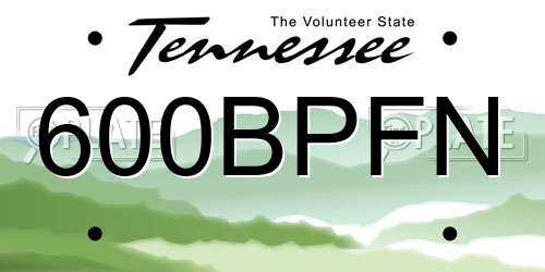 600BPFN Tennessee License Plate