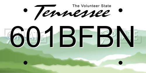 601BFBN Tennessee License Plate