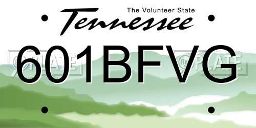 601BFVG Tennessee License Plate