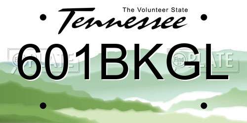 601BKGL Tennessee License Plate