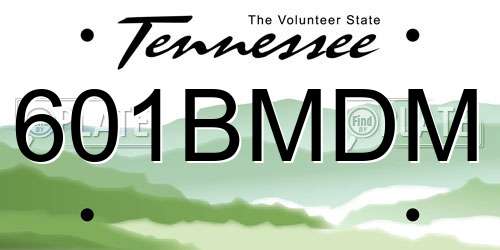 601BMDM Tennessee License Plate