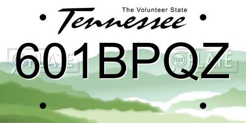 601BPQZ Tennessee License Plate