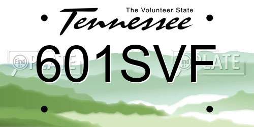 601SVF Tennessee License Plate