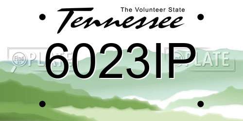 6023IP Tennessee License Plate