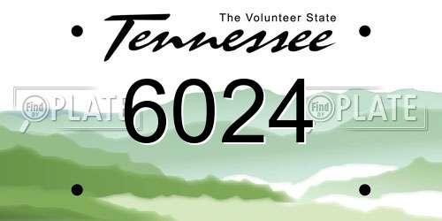 6024 Tennessee License Plate