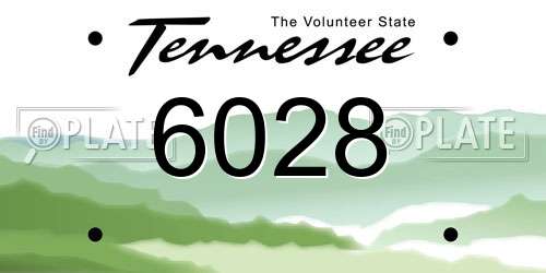 6028 Tennessee License Plate