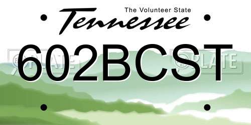 602BCST Tennessee License Plate