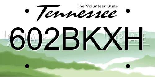 602BKXH Tennessee License Plate