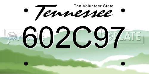 602C97 Tennessee License Plate