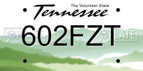 602FZT Tennessee License Plate