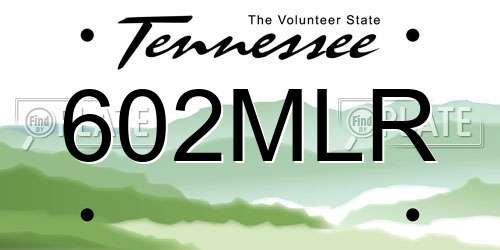 602MLR Tennessee License Plate