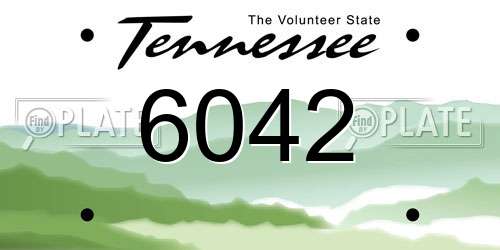 6042 Tennessee License Plate