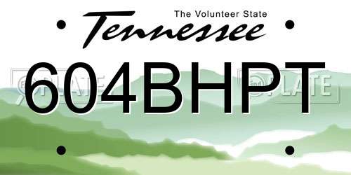 604BHPT Tennessee License Plate