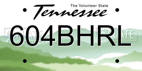 604BHRL Tennessee License Plate