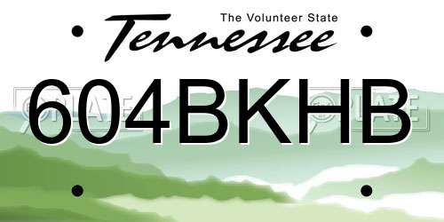 604BKHB Tennessee License Plate