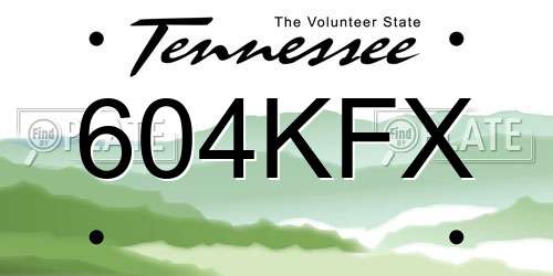 604KFX Tennessee License Plate