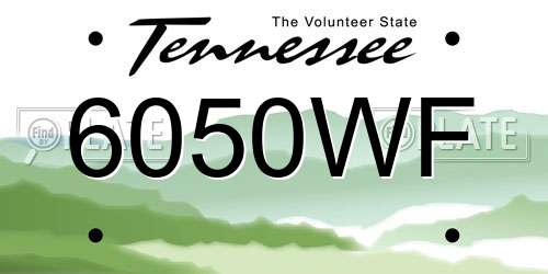 6050WF Tennessee License Plate