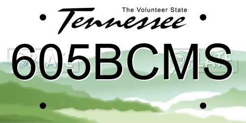 605BCMS Tennessee License Plate
