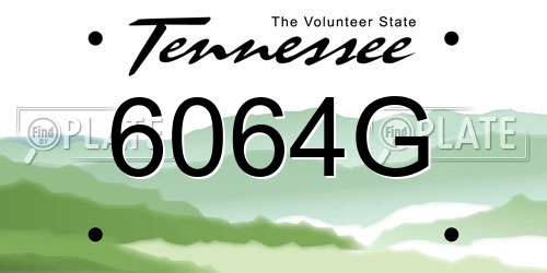6064G Tennessee License Plate