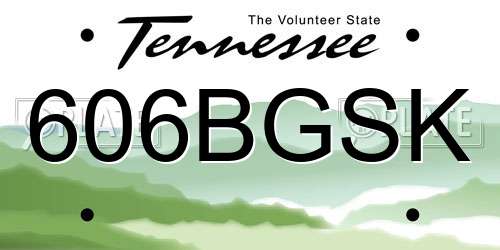 606BGSK Tennessee License Plate