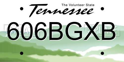 606BGXB Tennessee License Plate