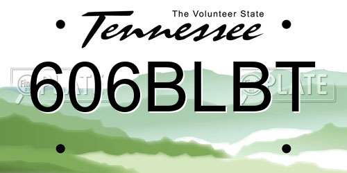 606BLBT Tennessee License Plate