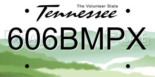 606BMPX Tennessee License Plate