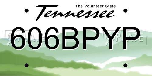 606BPYP Tennessee License Plate