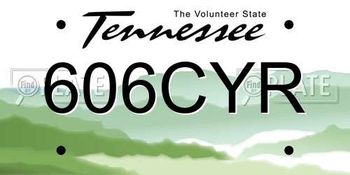 606CYR Tennessee License Plate