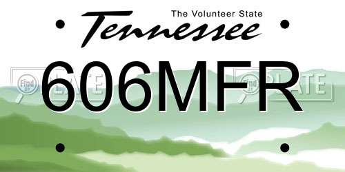 606MFR Tennessee License Plate