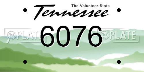 6076 Tennessee License Plate
